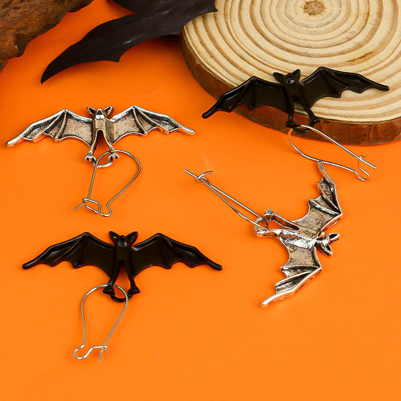 Halloween Retro Creative Bat Pendant Earrings Fashion Personality
