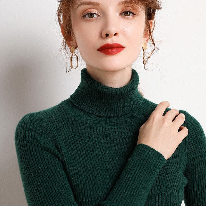 Turtleneck bottoming shirt for women