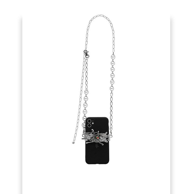 Spider Moonstone Metal Mobile Phone Charm