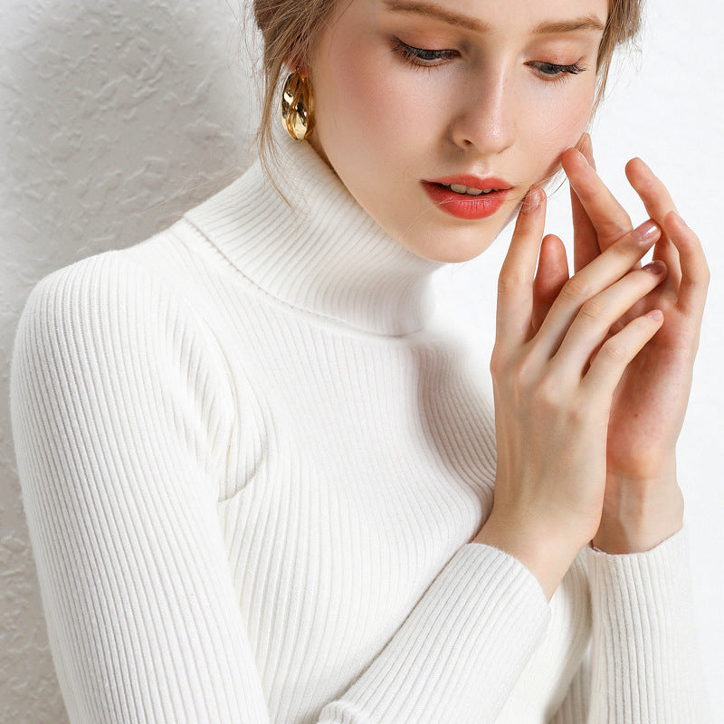 Turtleneck bottoming shirt for women