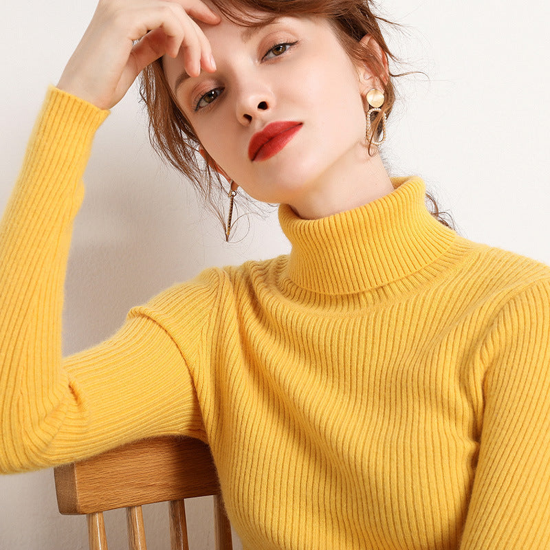 Turtleneck bottoming shirt for women
