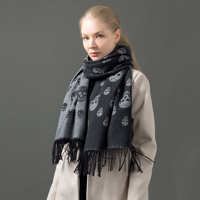 Street Geometric Imitation Cashmere Shawl Scarf Women
