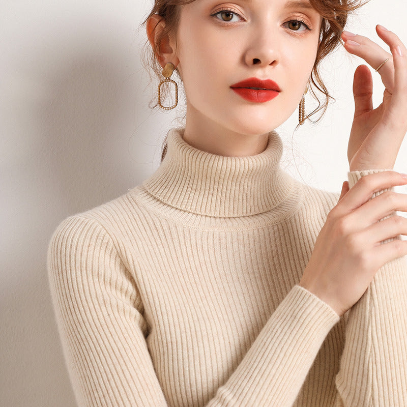 Turtleneck bottoming shirt for women