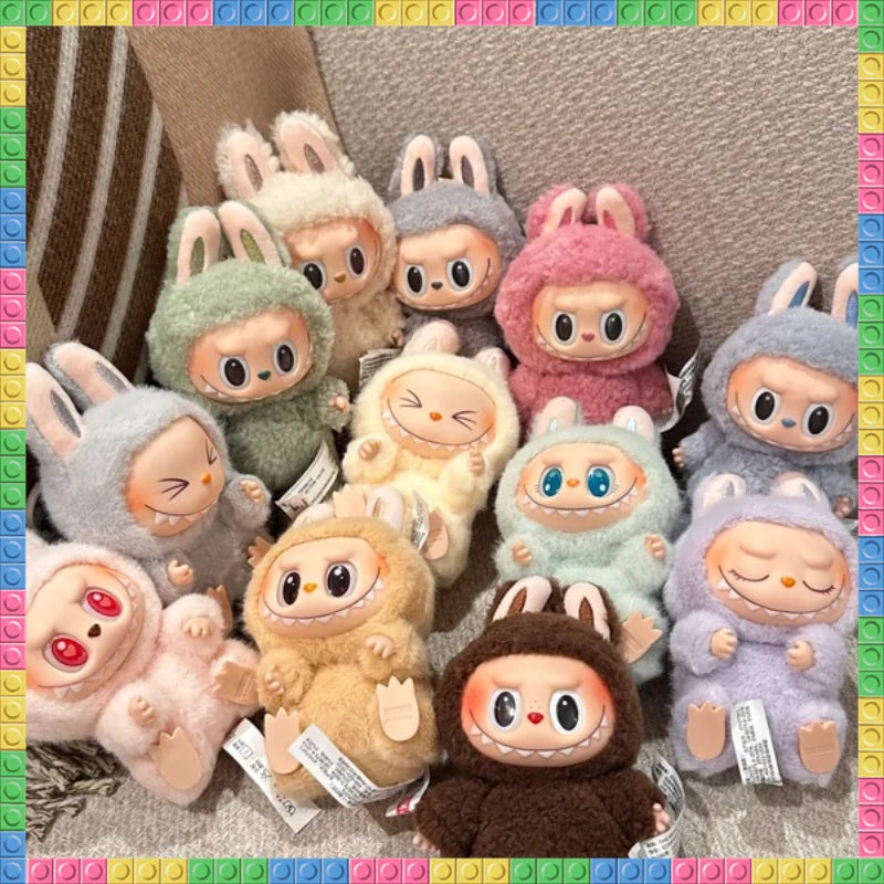 For labubu The Monster Macaron All Series Blind Box Vinyl Pendant Cute Doll Toy Keychain