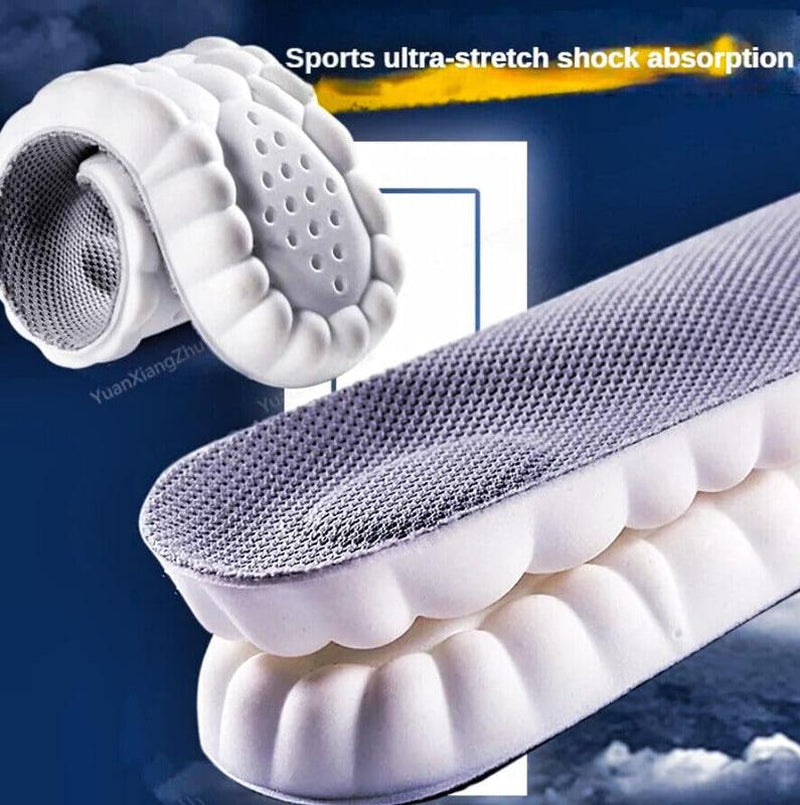 Cloud 4D Orthopedic Insoles for Men & Women - Plantar Fasciitis, Sports Shoes, anti Fatigue, Shock Absorption, Foot Pain Relief