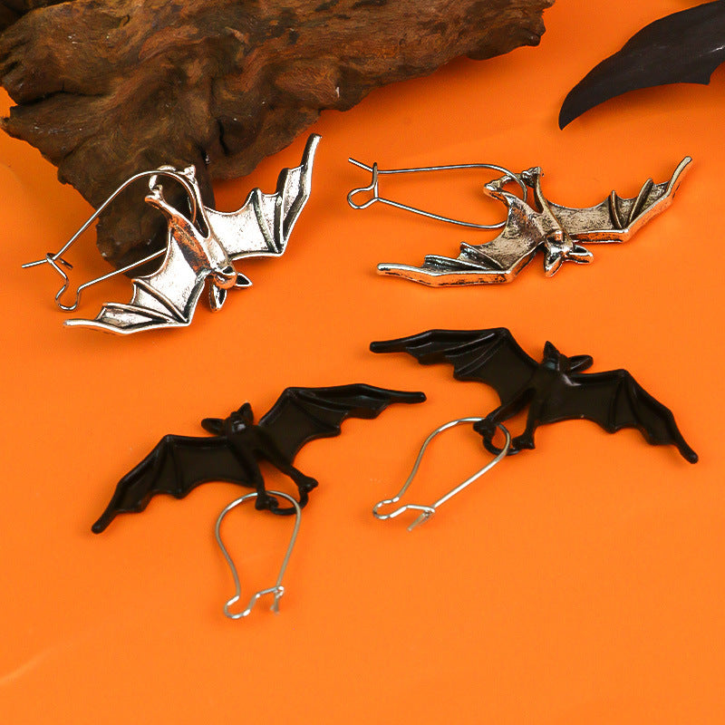 Halloween Retro Creative Bat Pendant Earrings Fashion Personality