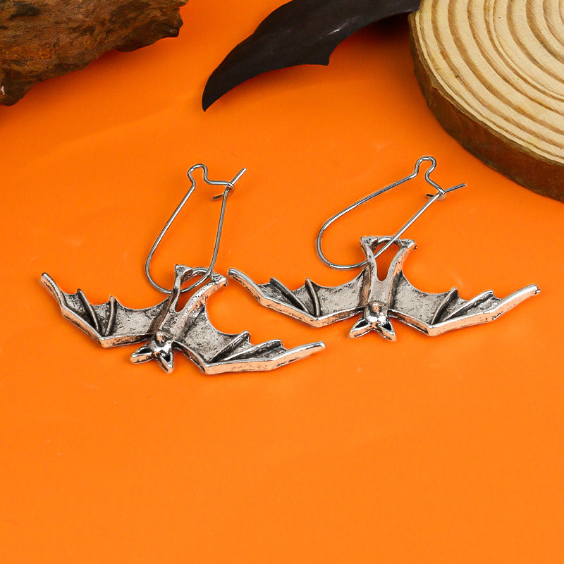 Halloween Retro Creative Bat Pendant Earrings Fashion Personality