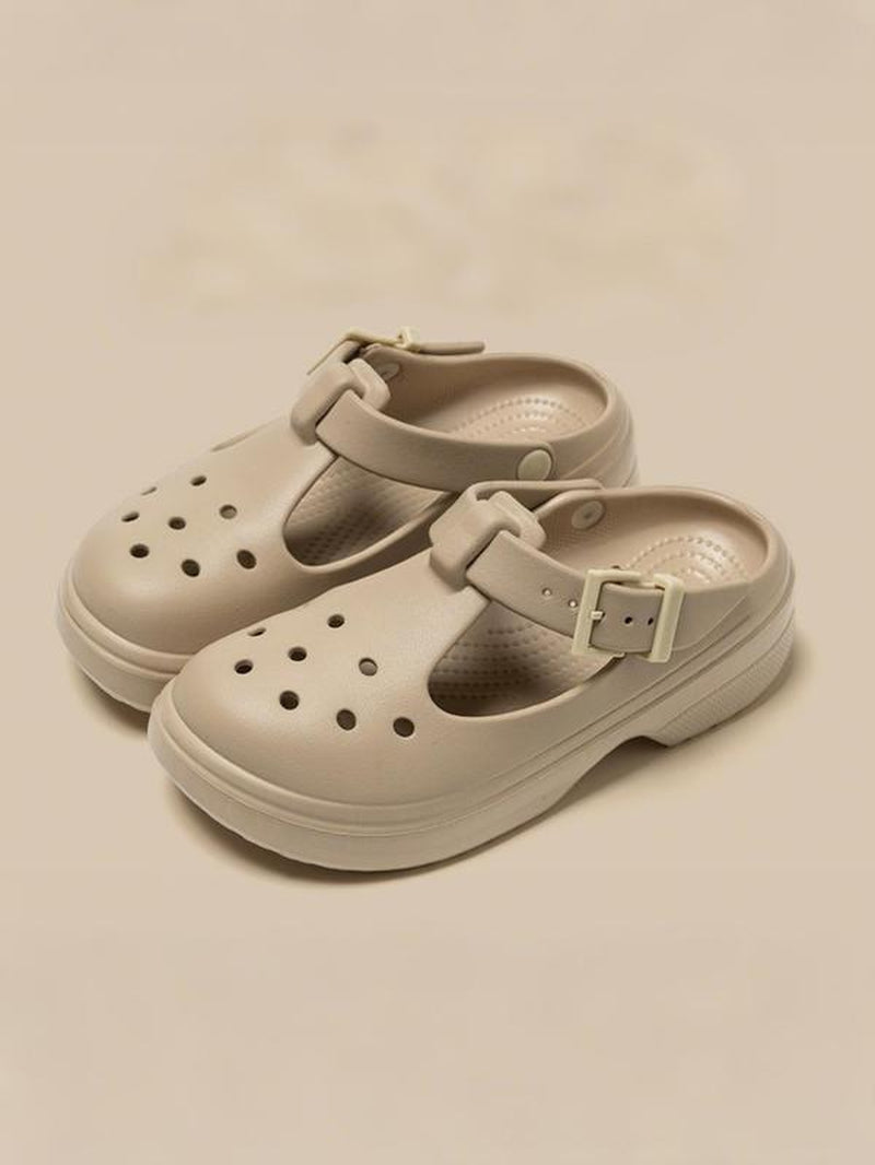 Women'S Sporty Platform Clogs, Casual Comfortable Breathable Clogs, Fashionable Non-Slip Clogs for Beach, Outdoor Sports, Walking Shoes, Footwear