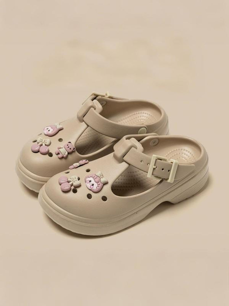 Women'S Sporty Platform Clogs, Casual Comfortable Breathable Clogs, Fashionable Non-Slip Clogs for Beach, Outdoor Sports, Walking Shoes, Footwear